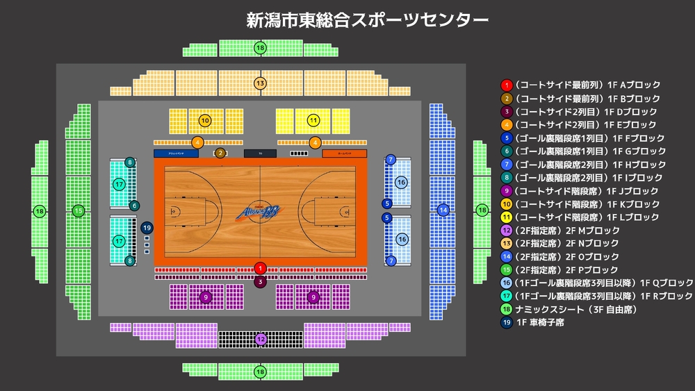 新潟市東総合スポーツセンター会場図